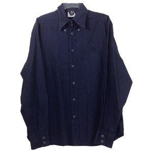 Vtg Versace Jeans Couture Ittierre Spa Striped Button Down Shirt Size XL 16.5